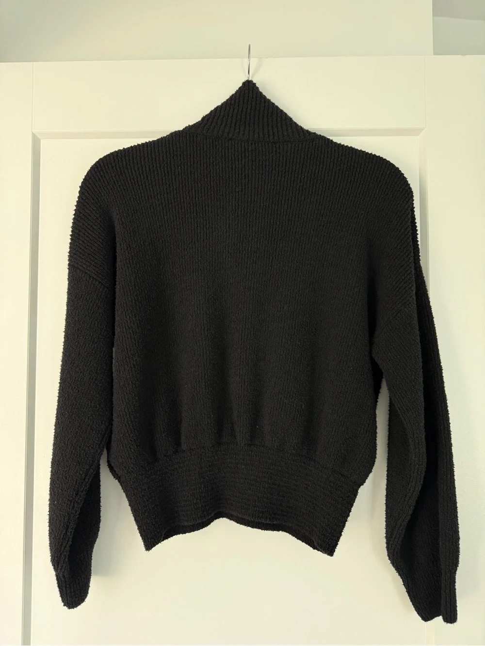 Zara Black Half-Zip Funnel Neck Sweater